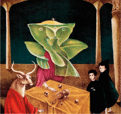 Obra de Leonora Carrington "Y entonces apareció la hija del minotauro"